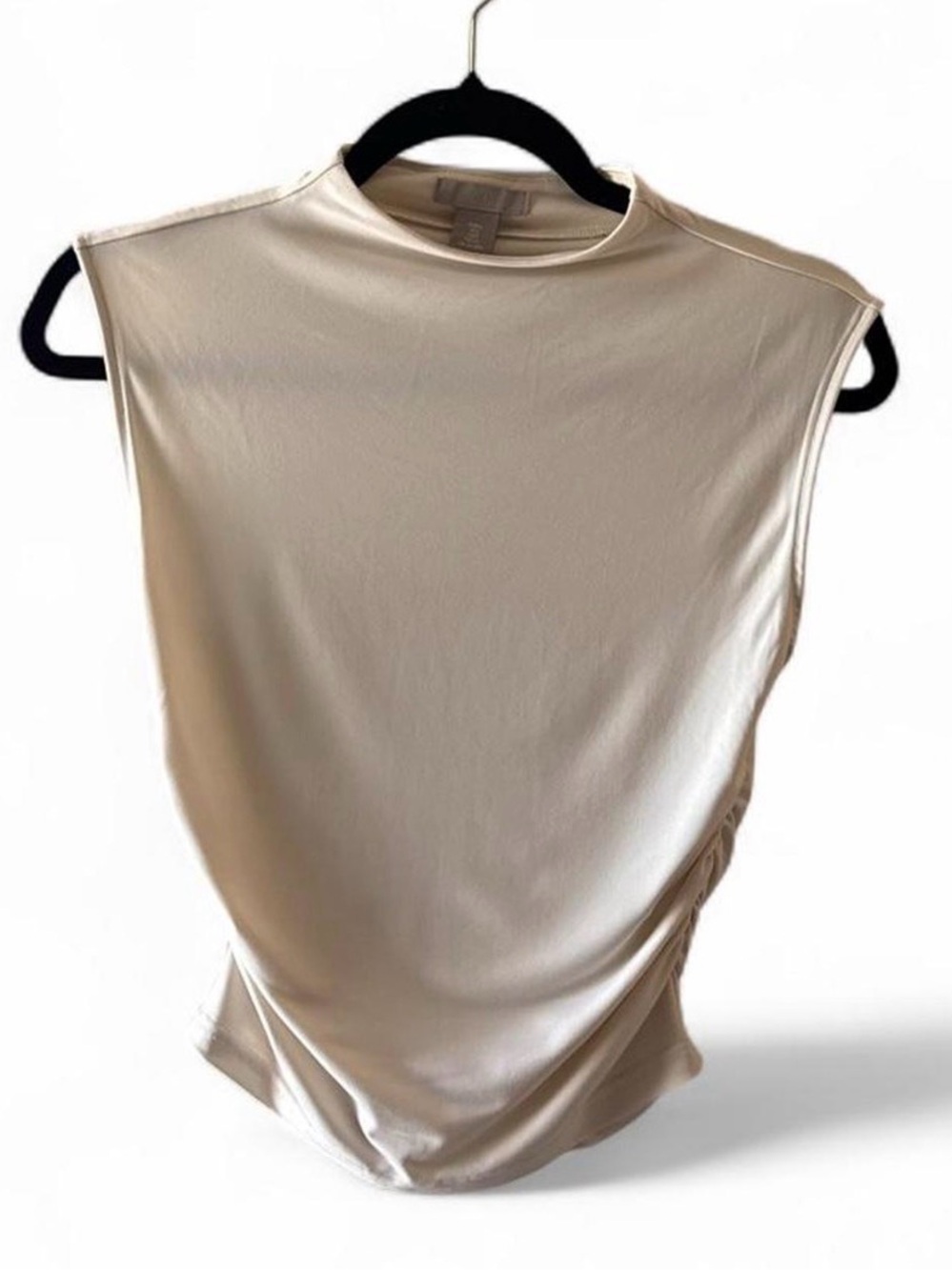 H&M Ivory Sleeveless Mock Neck Tank Top Size S